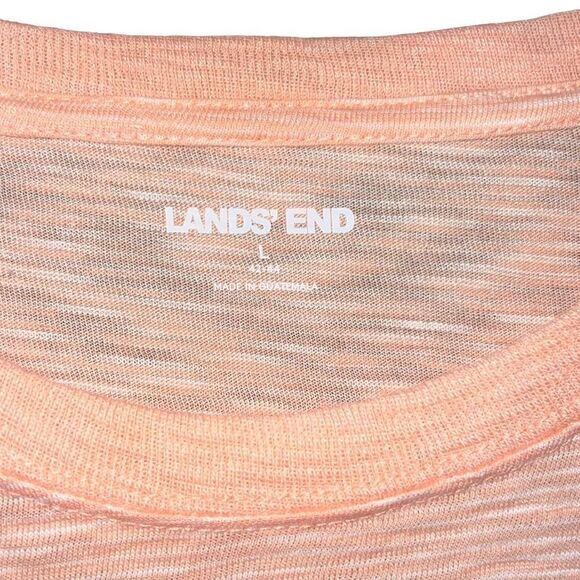 42-44 L Lightweight peach salmon long sleeve crewneck Lands’ End - Picture 2 of 9
